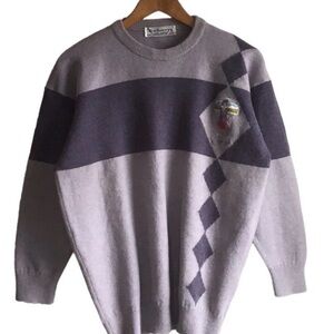 VTG Rare 80s Burberry Women’s Sweater 100% Lambswool Golf Made In Scotland Sz S